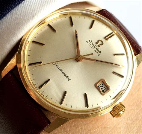 omega gold watch for men|omega 18k solid gold watches.